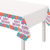 Pretty Petals Birthday Plastic Table Cover